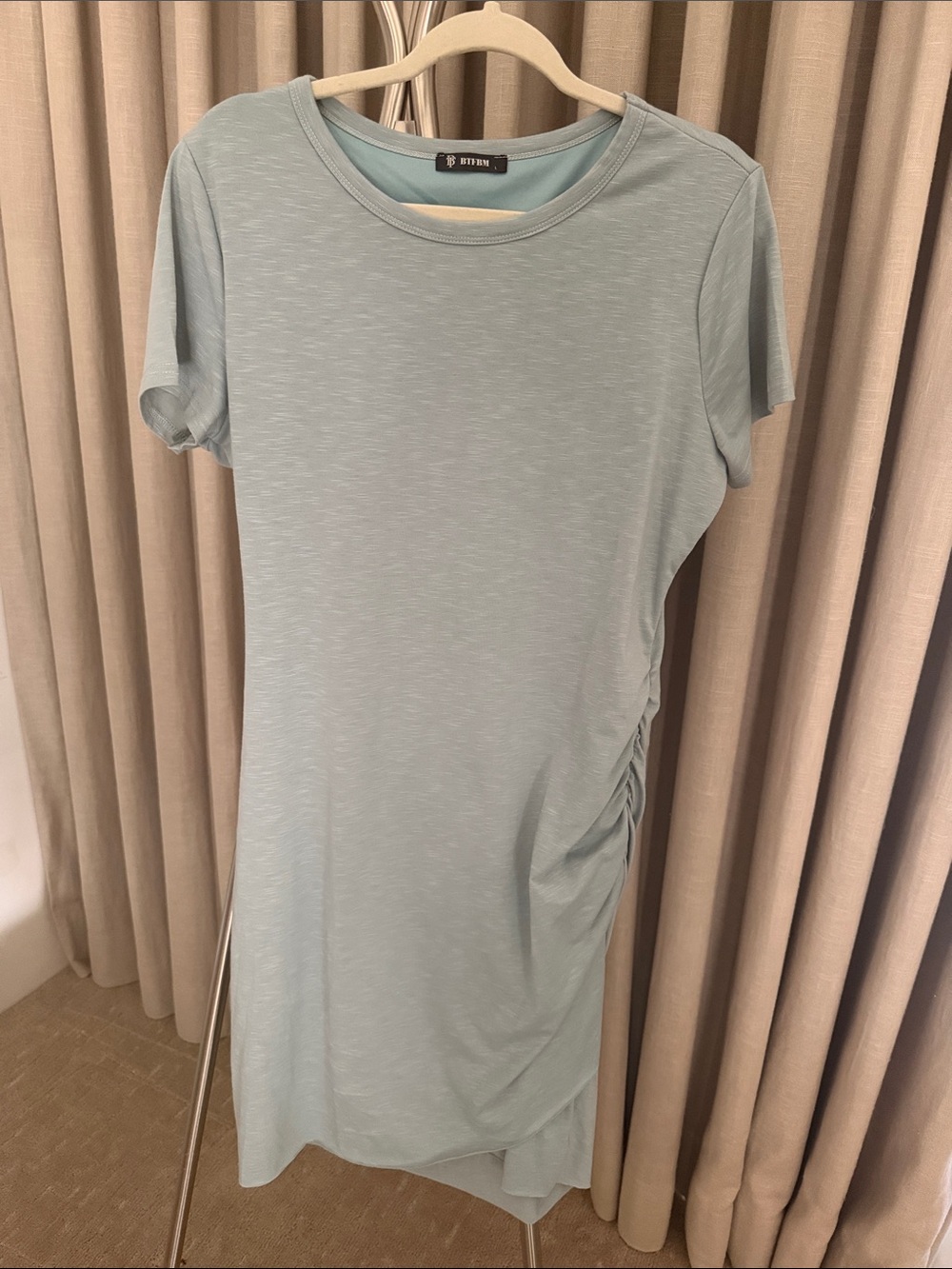 Light Blue Ruched Side Midi Dress by Loft
